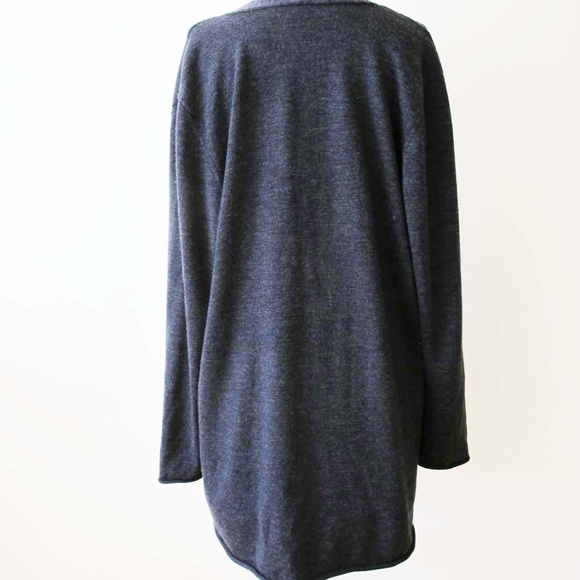 Eileen Fisher Charcoal Gray Merino Wool Tie Front Knit Duster Jacket Cardigan XL - Picture 3 of 7